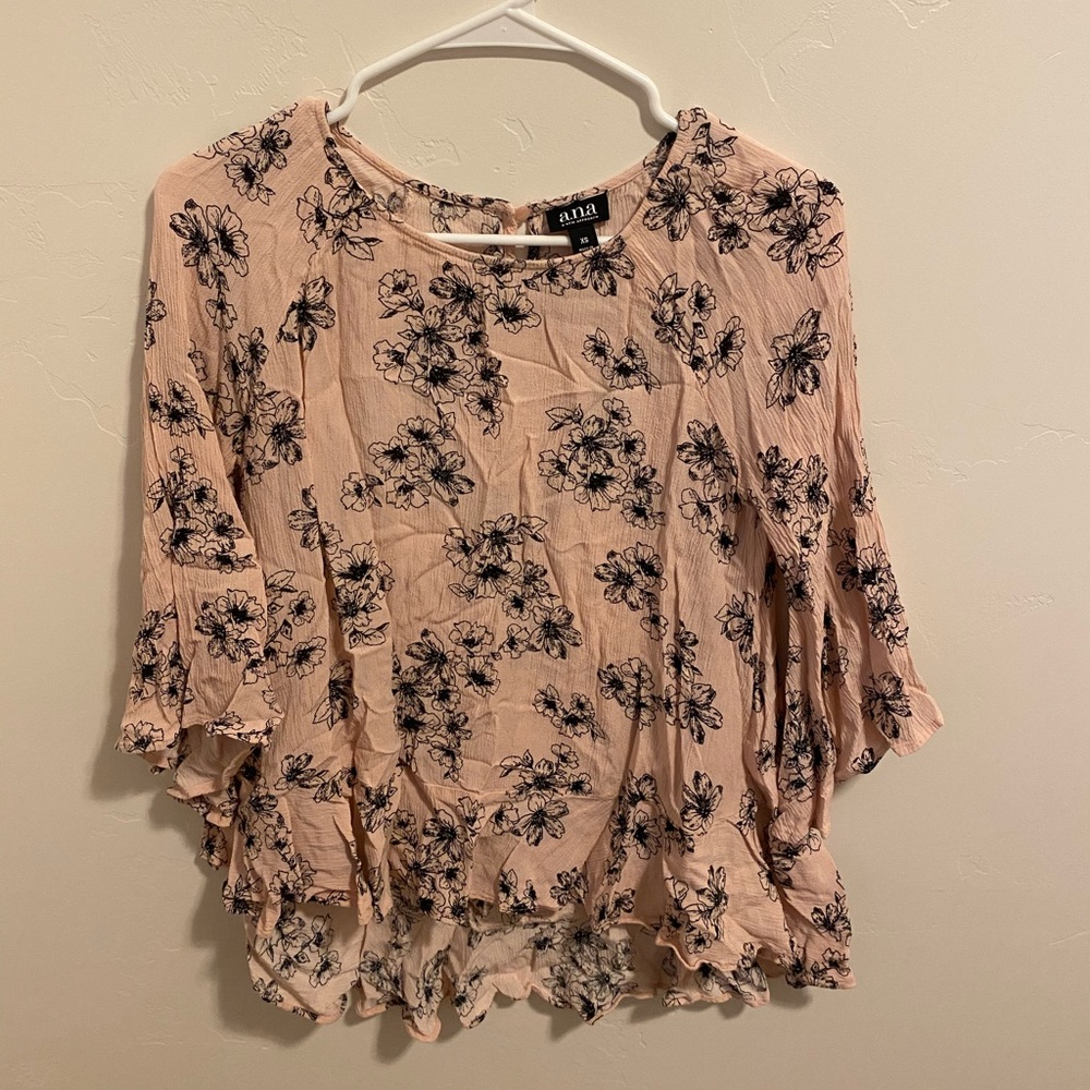 a.n.a. pink flowered blouse